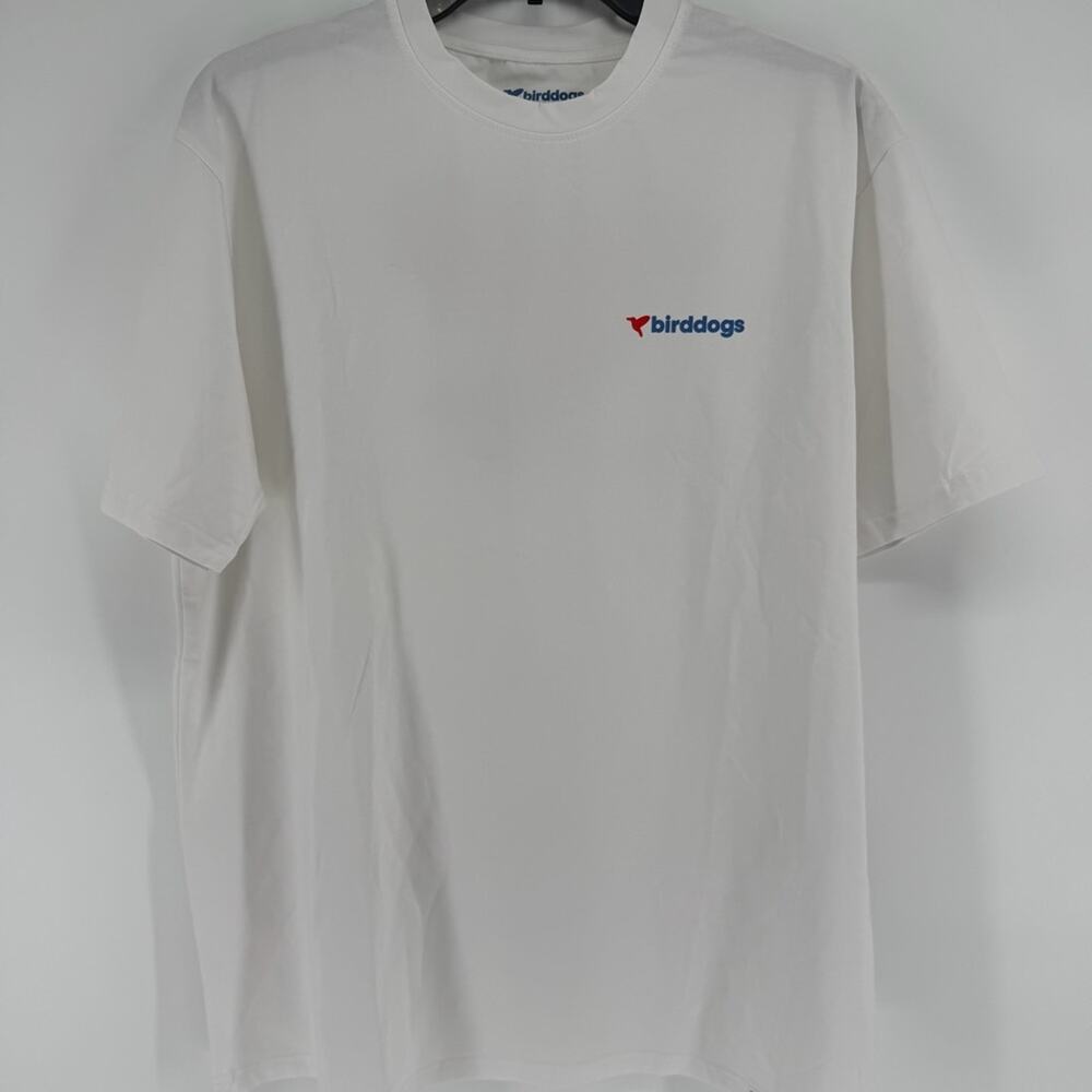 NEW Birddogs White Short Sleeve Big Cannons American Flag USA Shirt Size XL - Picture 2 of 6